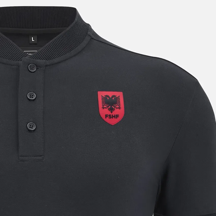 Albania National Team FSHF 2026/27 Adults’ Travel Black Polo Shirt Albania National Team FSHF 2026/27 Adults’ Travel Black Polo Shirt