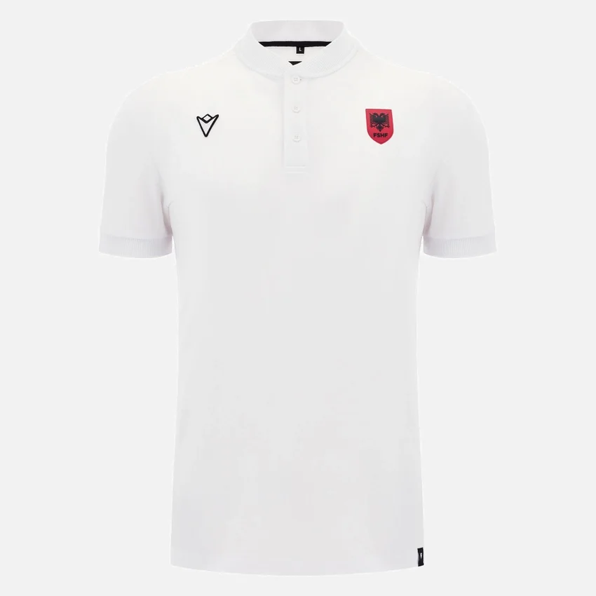 Albania National Team FSHF 2026/27 Adults’ Travel White Polo Shirt Albania National Team FSHF 2026/27 Adults’ Travel White Polo Shirt