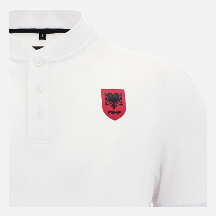 Albania National Team FSHF 2026/27 Adults’ Travel White Polo Shirt Albania National Team FSHF 2026/27 Adults’ Travel White Polo Shirt