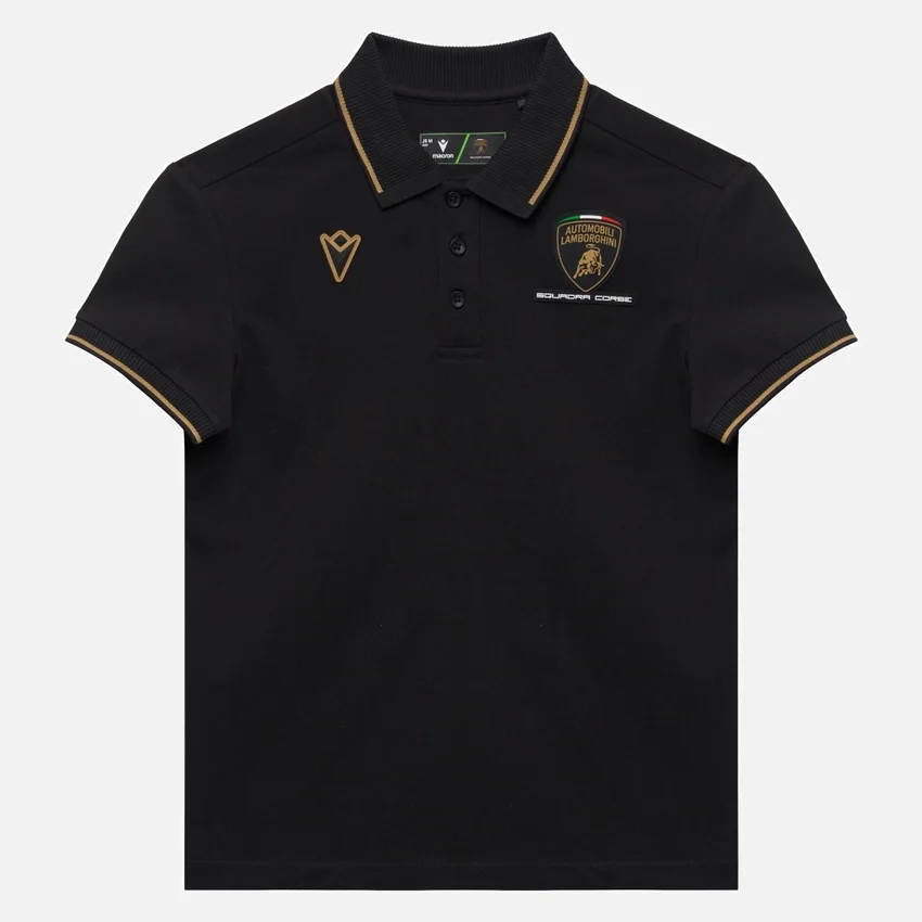 Automobili Lamborghini Squadra Corse Kid’s Black Polo Shirt Automobili Lamborghini Squadra Corse Kid’s Black Polo Shirt