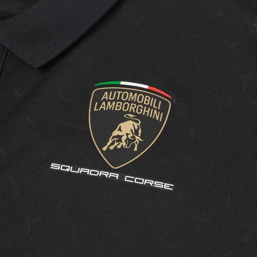Automobili Lamborghini Squadra Corse Kid’s Black Polo Shirt Automobili Lamborghini Squadra Corse Kid’s Black Polo Shirt