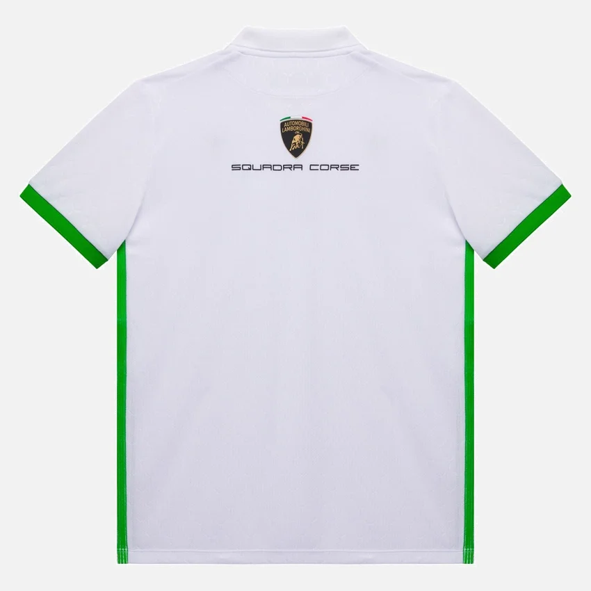 Automobili Lamborghini Squadra Corse Kid’s White Polo Shirt Automobili Lamborghini Squadra Corse Kid’s White Polo Shirt