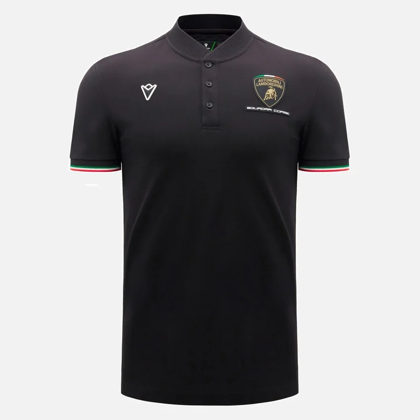 Automobili Lamborghini Squadra Corse Men’s Black Polo Shirt Automobili Lamborghini Squadra Corse Men’s Black Polo Shirt