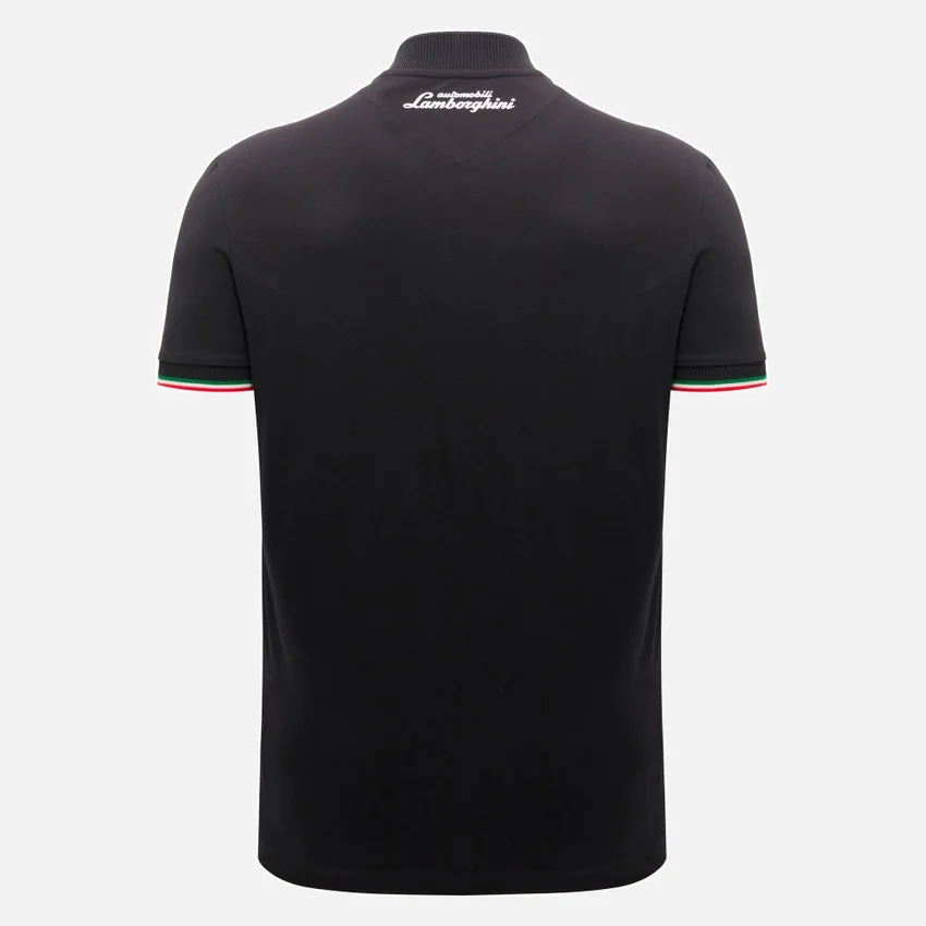 Automobili Lamborghini Squadra Corse Men’s Black Polo Shirt Automobili Lamborghini Squadra Corse Men’s Black Polo Shirt