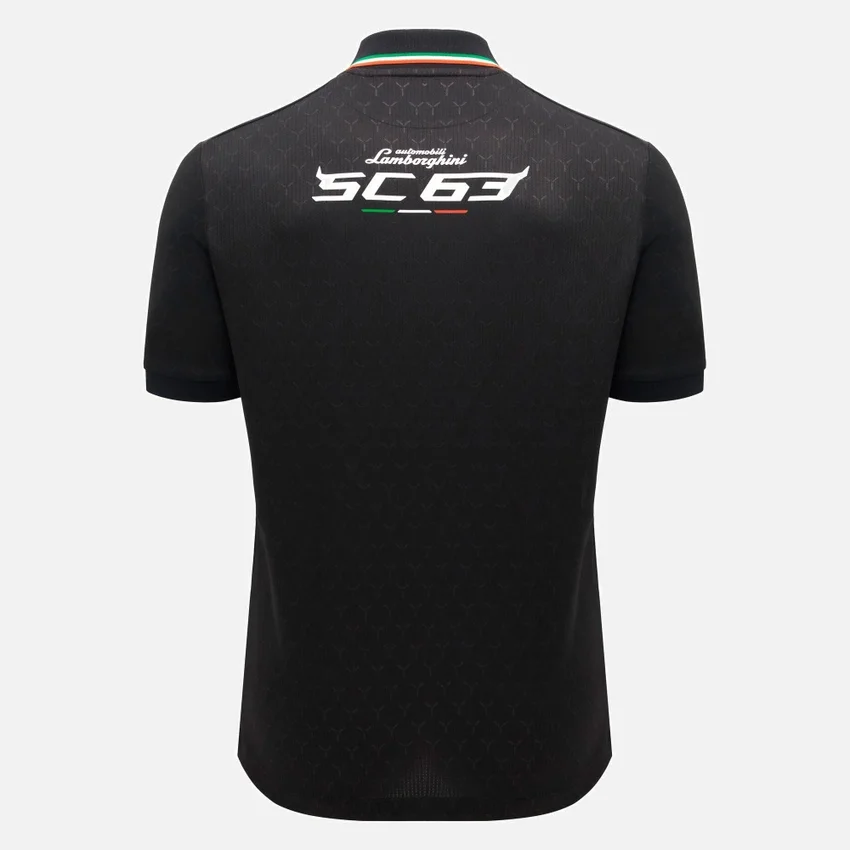 Automobili Lamborghini Squadra Corse Men’s Black Polo Shirt Automobili Lamborghini Squadra Corse Men’s Black Polo Shirt