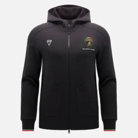 Automobili Lamborghini Squadra Corse Men’s Black Tricolor Full-Zip Sweatshirt