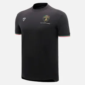 Automobili Lamborghini Squadra Corse Men’s Black Tricolor Sports T-Shirt