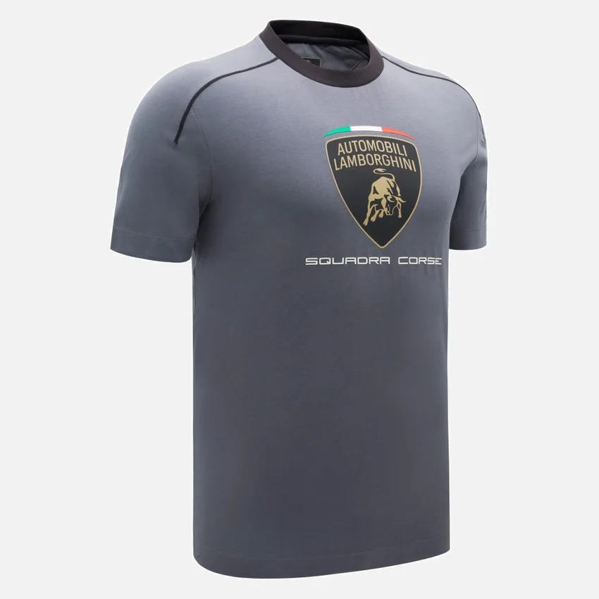 Automobili Lamborghini Squadra Corse Men’s Grey Sports T-Shirt Automobili Lamborghini Squadra Corse Men’s Grey Sports T-Shirt