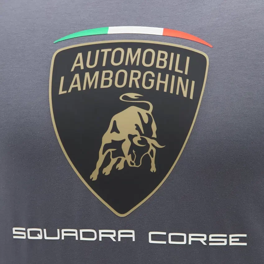 Automobili Lamborghini Squadra Corse Men’s Grey Sports T-Shirt Automobili Lamborghini Squadra Corse Men’s Grey Sports T-Shirt