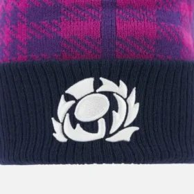 Scottish Rugby 2025/26 Navy And Purple Pom Pom Beanie Scottish Rugby 2025/26 Navy And Purple Pom Pom Beanie